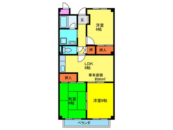 グランドハイツ杉田Ⅰの物件間取画像